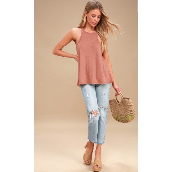 ‼️SOLD‼️Free People Long Beach Rusty Rose Tank Top - Picture 3 of 4